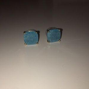 Turquoise sparkly Kate Spade stud earrings